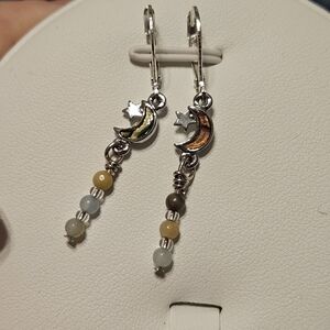 Moon and Star sterling earrings